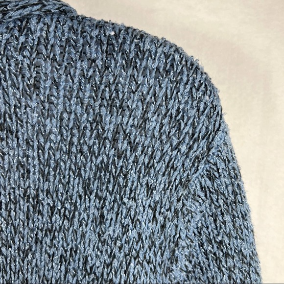 Cascade Blues Long Line Long Sleeved Blue & Black Open Knit Cardigan M - Picture 4 of 12